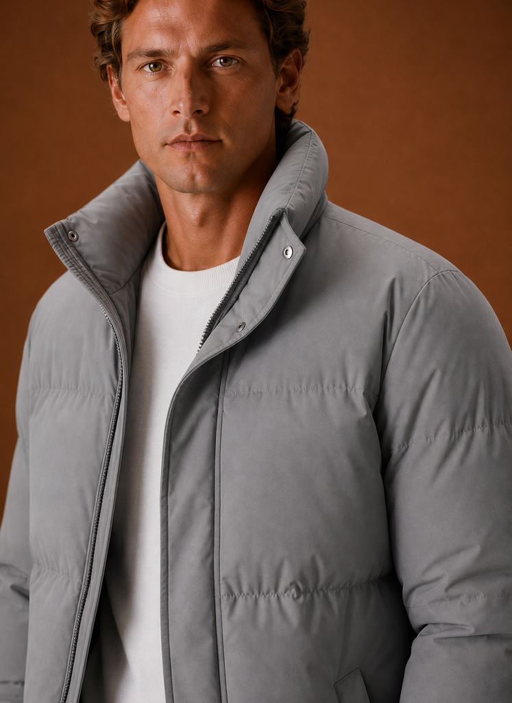 Piumino Oversize da Uomo Trapuntato Invernale — foto 16