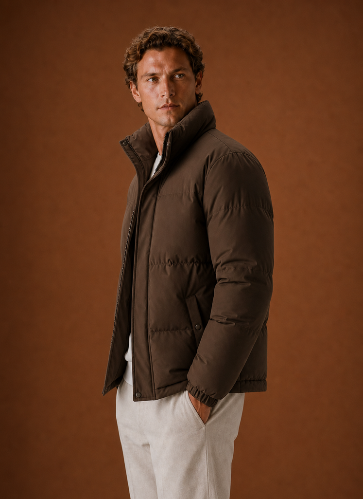 Piumino Oversize da Uomo Trapuntato Invernale — foto 2