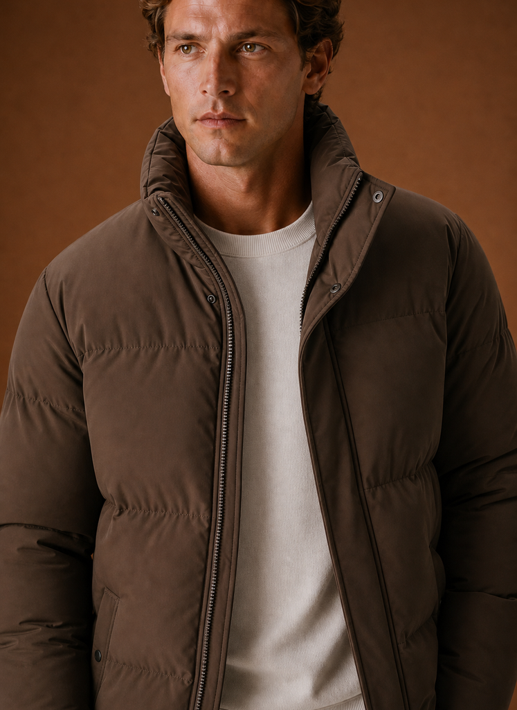 Piumino Oversize da Uomo Trapuntato Invernale — foto 4