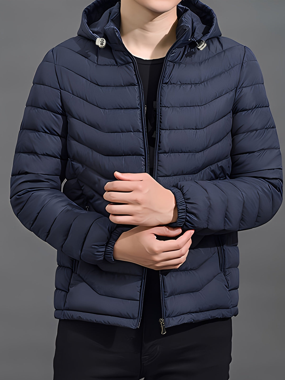 Piumino da Uomo con Cappuccio e Zip Intera — foto 6