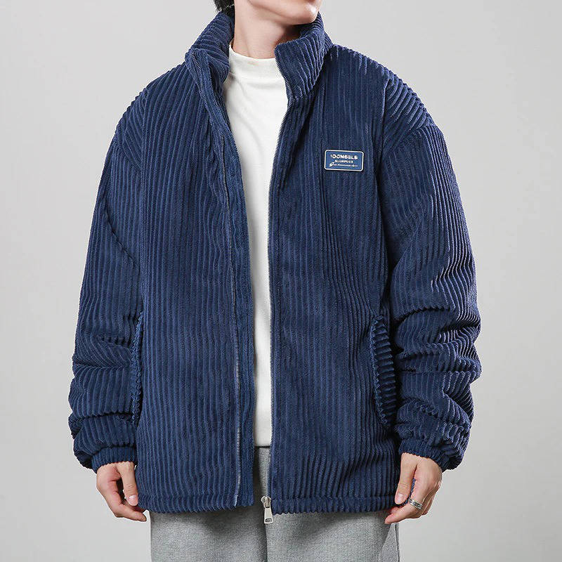 Piumino da Uomo in Velluto a Coste con Zip