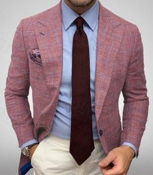 Blazer da Uomo a Quadri con Revers a Lancia — foto 3