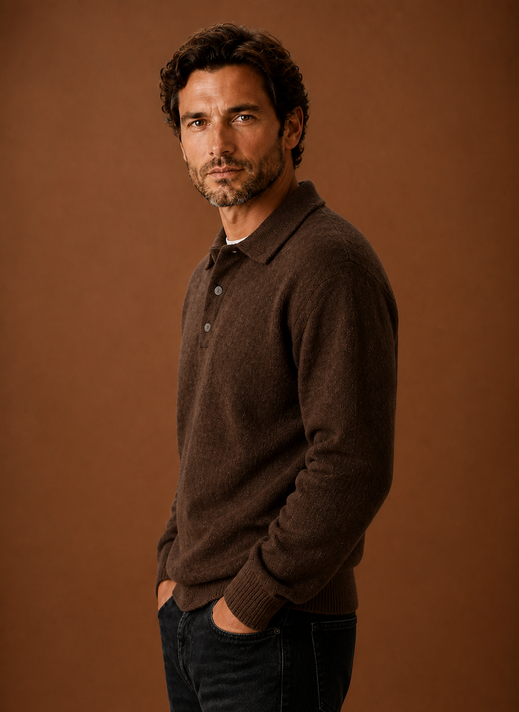 Polo in Maglia da Uomo a Maniche Lunghe — foto 10
