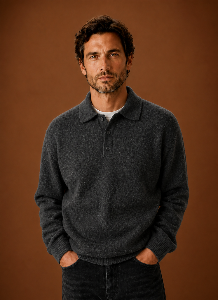 Polo in Maglia da Uomo a Maniche Lunghe — foto 13