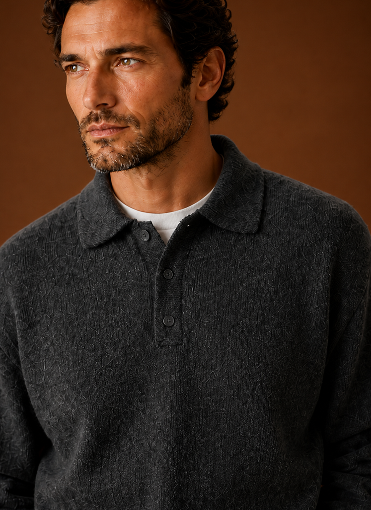 Polo in Maglia da Uomo a Maniche Lunghe — foto 16