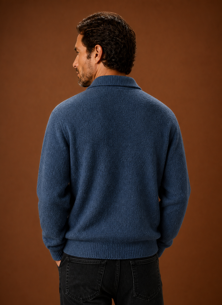 Polo in Maglia da Uomo a Maniche Lunghe — foto 3