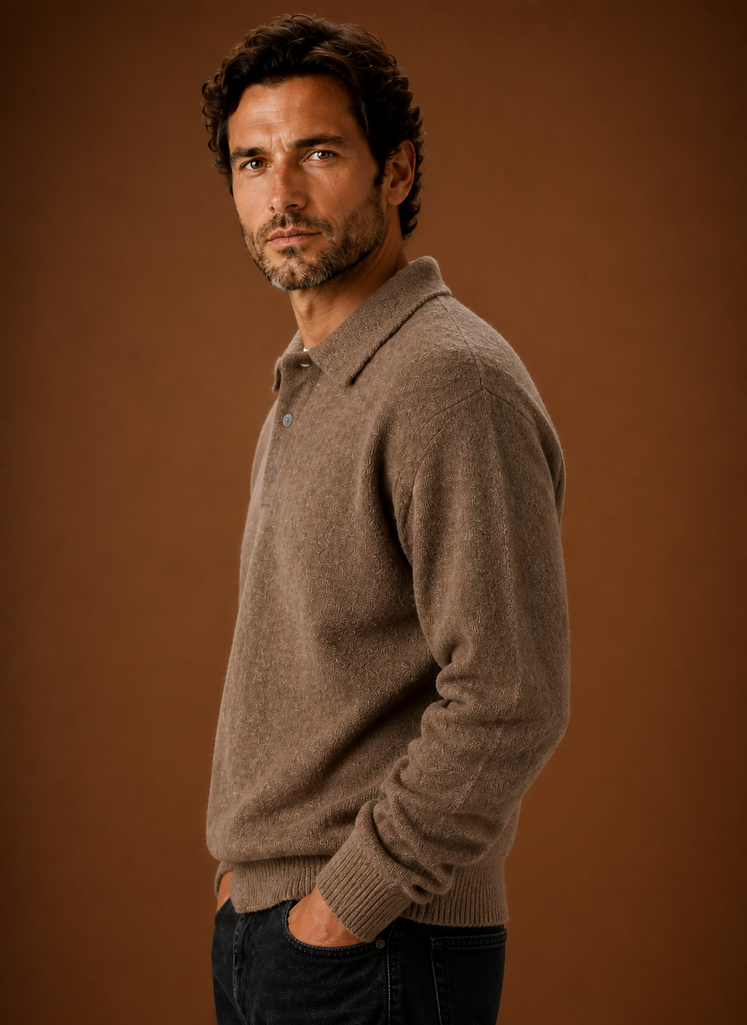Polo in Maglia da Uomo a Maniche Lunghe — foto 6