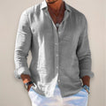 Camicia in Lino da Uomo Vestibilità Rilassata
