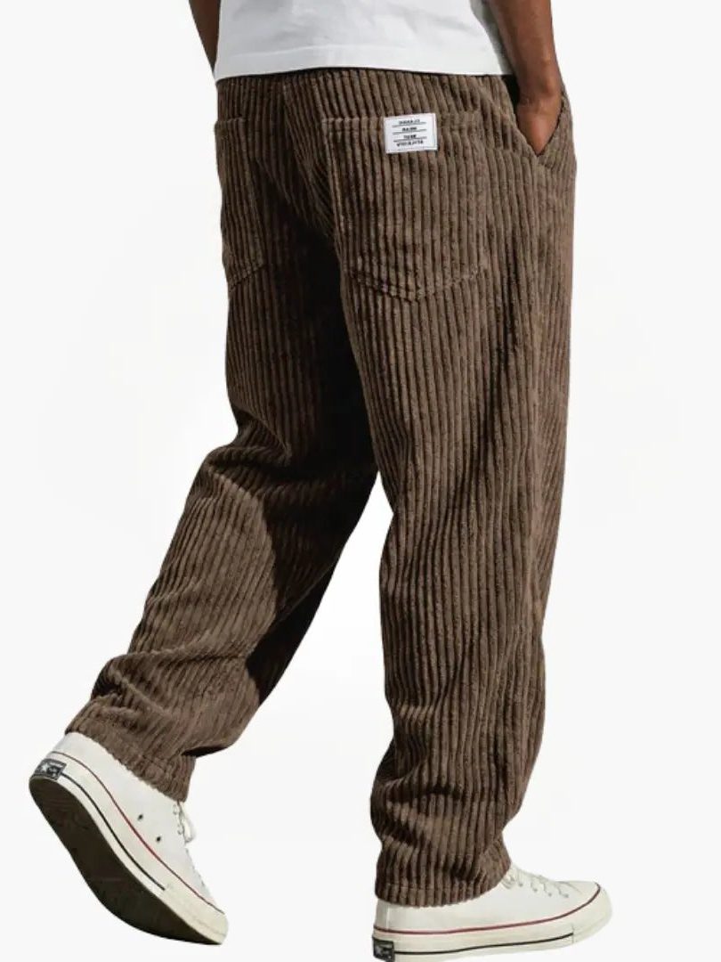 Pantaloni a Coste da Uomo a Gamba Dritta — foto 10