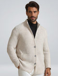 Cardigan a Coste da Uomo con Bottoni