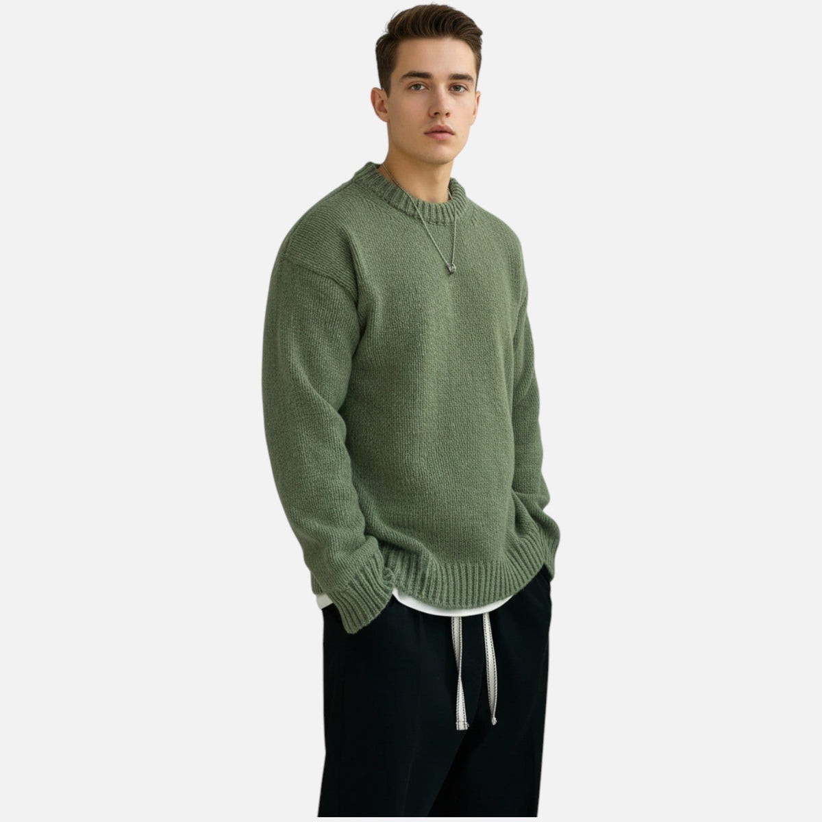 Pullover Girocollo da Uomo a Coste — foto 2