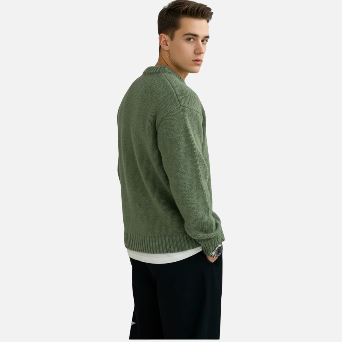 Pullover Girocollo da Uomo a Coste — foto 3