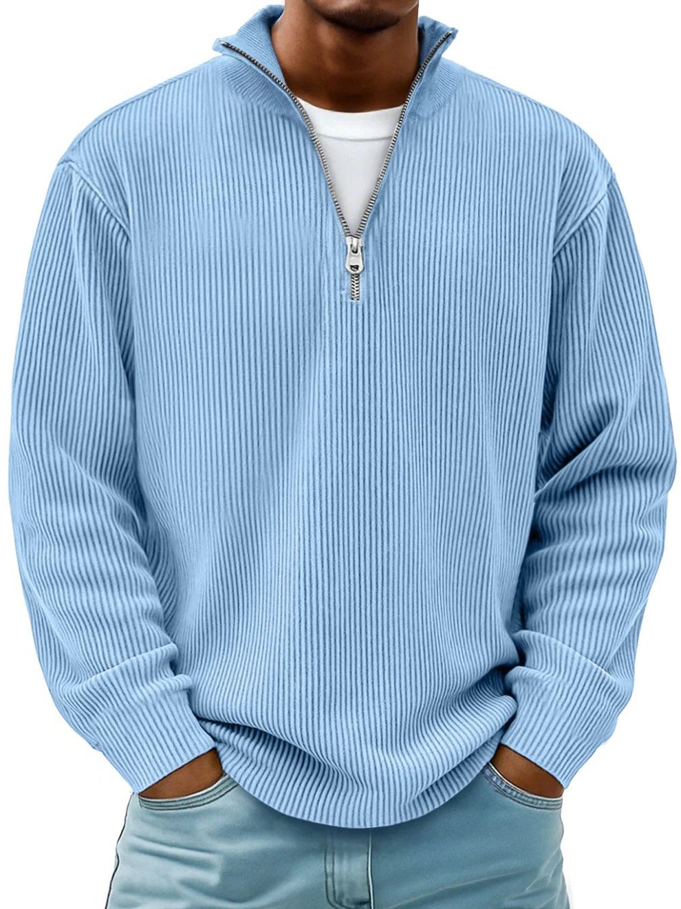 Maglione a Costine da Uomo Mezza Zip — foto 2