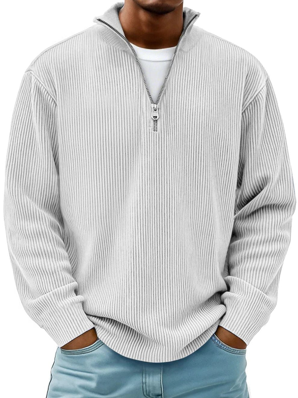 Maglione a Costine da Uomo Mezza Zip — foto 7