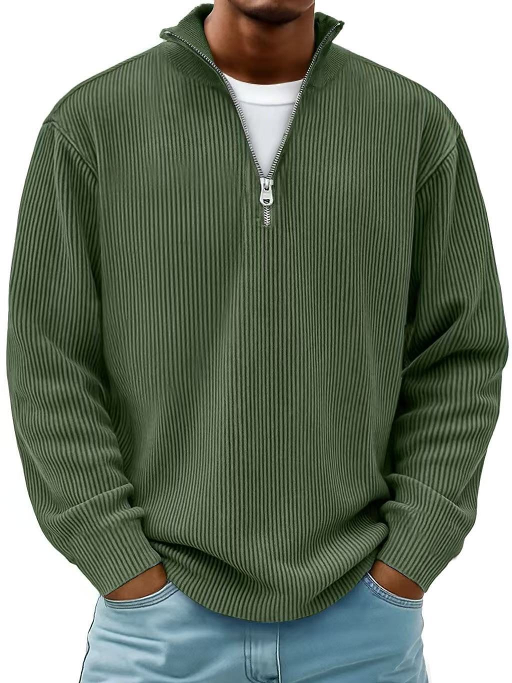 Maglione a Costine da Uomo Mezza Zip — foto 9