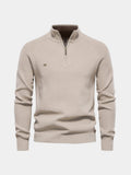 Maglione a Coste da Uomo con Mezza Zip