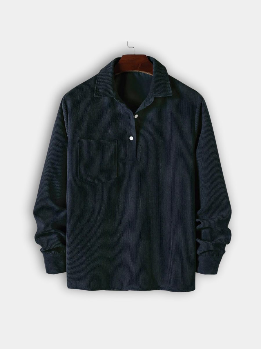 Polo a Coste da Uomo Manica Lunga con Taschino