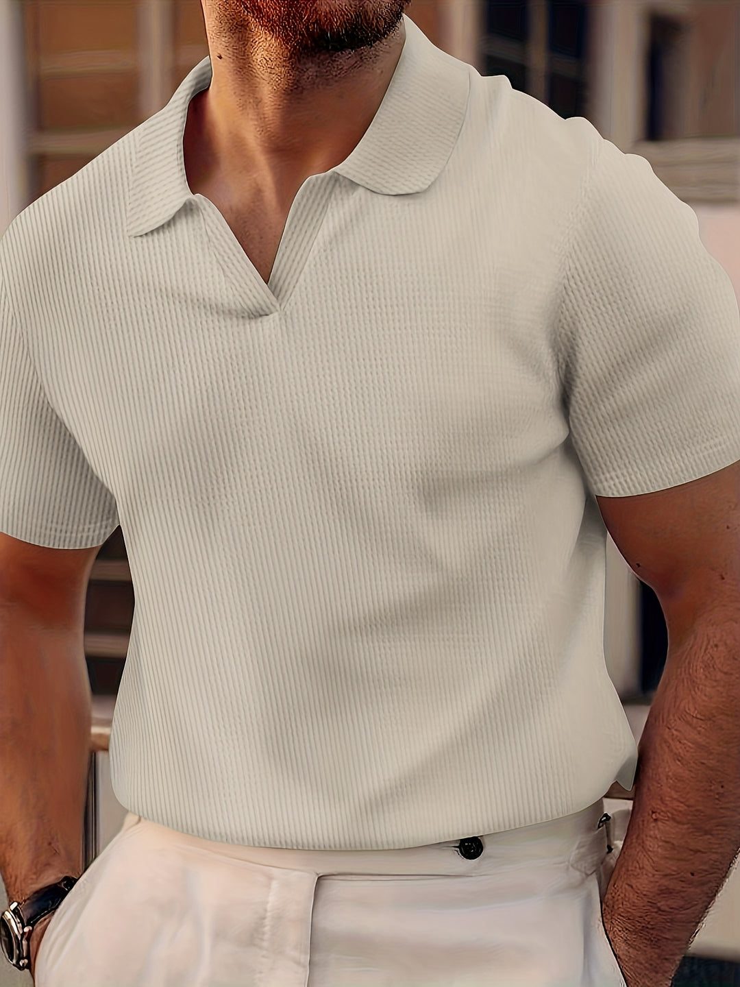 Polo a Costine da Uomo Colletto Ampio — foto 2