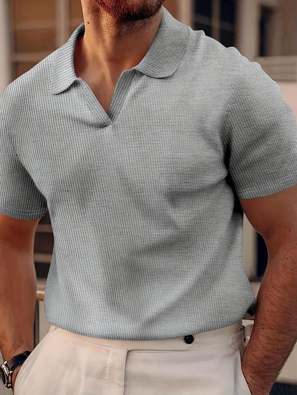 Polo a Costine da Uomo Colletto Ampio — foto 4
