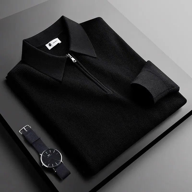 Polo Quarter Zip da Uomo a Costine — foto 3