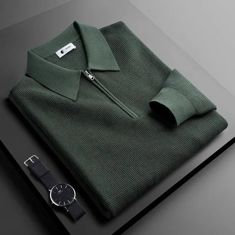 Polo Quarter Zip da Uomo a Costine — foto 4