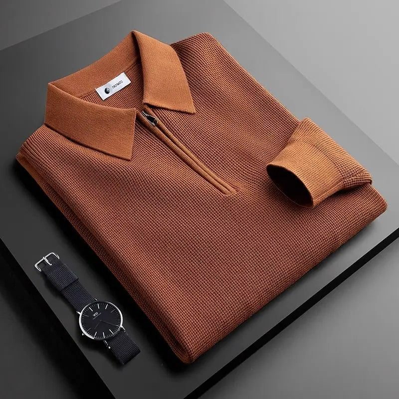 Polo Quarter Zip da Uomo a Costine — foto 5