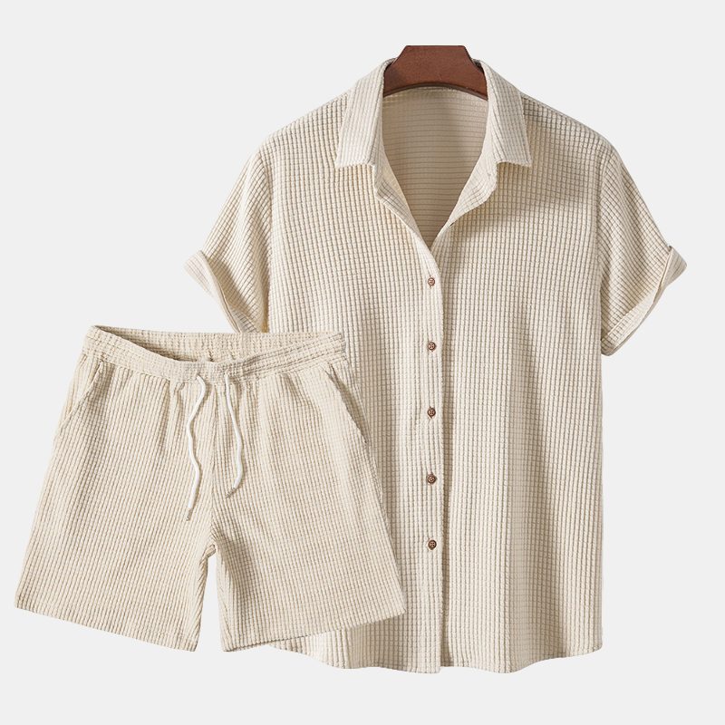 Set Camicia e Pantaloncini da Uomo a Coste