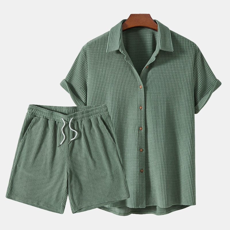 Set Camicia e Pantaloncini da Uomo a Coste — foto 4
