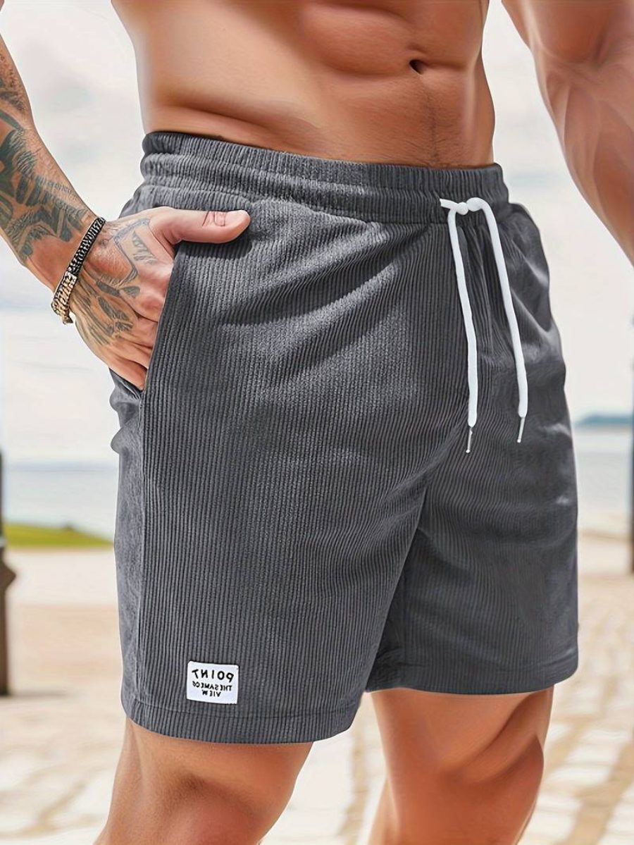 Shorts a Costine da Uomo Tasche a Filetto — foto 12