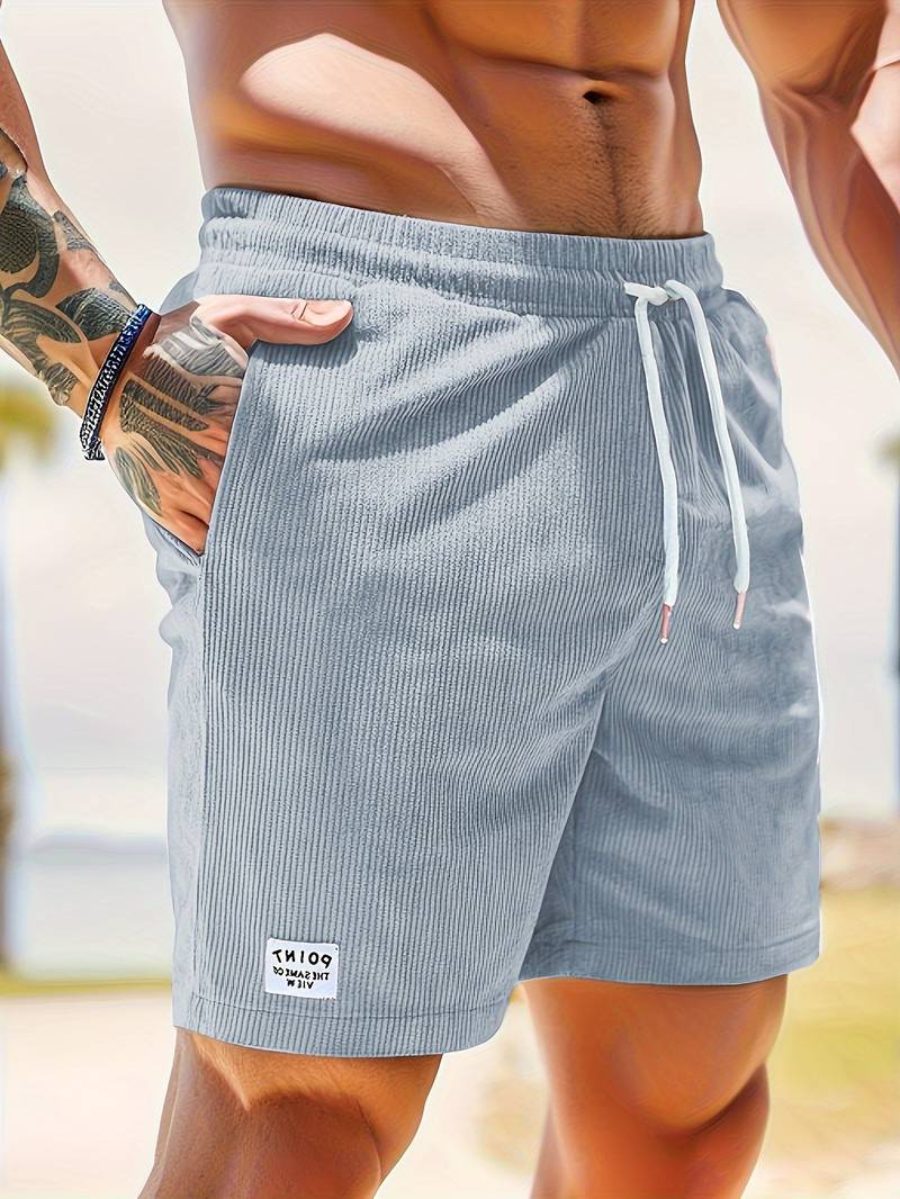 Shorts a Costine da Uomo Tasche a Filetto — foto 3