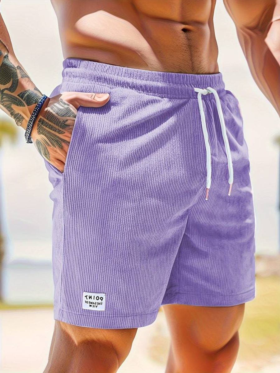Shorts a Costine da Uomo Tasche a Filetto — foto 4