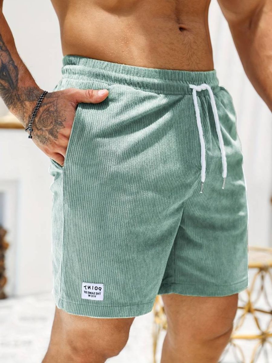 Shorts a Costine da Uomo Tasche a Filetto — foto 5