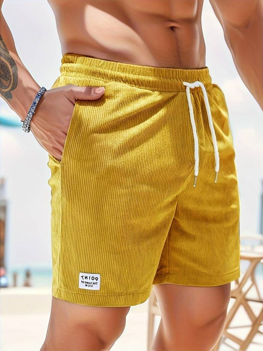 Shorts a Costine da Uomo Tasche a Filetto — foto 9