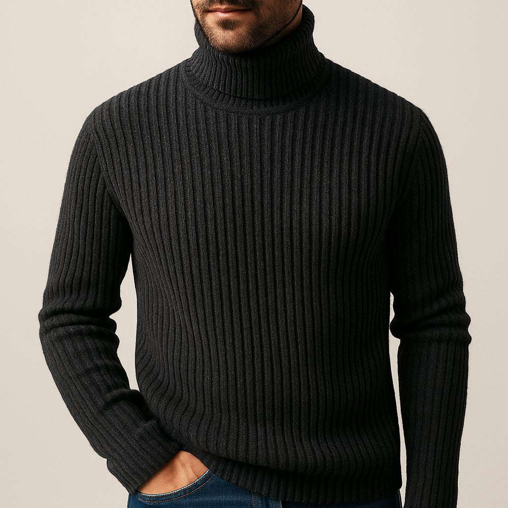 Maglione Dolcevita da Uomo Costine Verticali