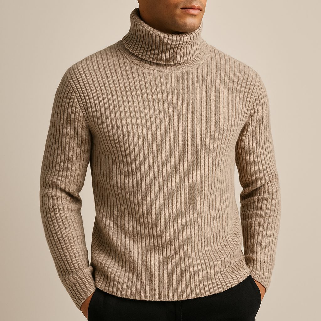 Maglione Dolcevita da Uomo Costine Verticali — foto 2