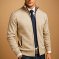 Cardigan con Zip da Uomo Vestibilità Sagomata