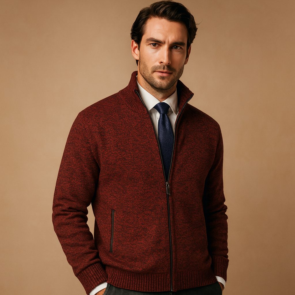 Cardigan con Zip da Uomo Vestibilità Sagomata — foto 6