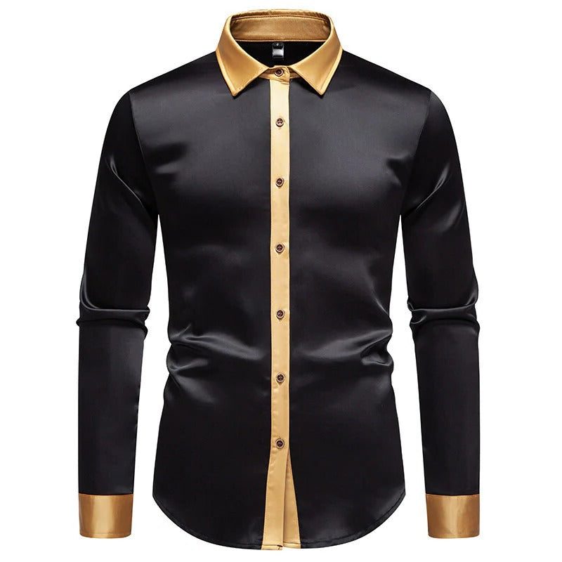 Camicia Raso da Uomo Collo a Contrasto
