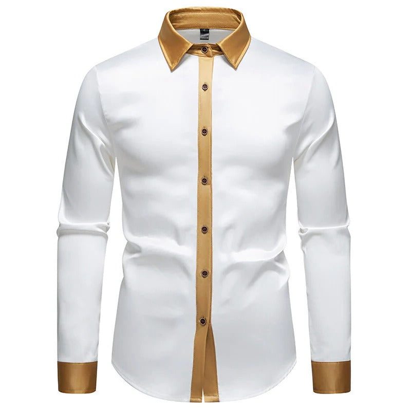 Camicia Raso da Uomo Collo a Contrasto — foto 2