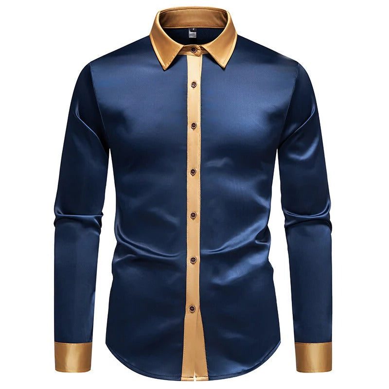 Camicia Raso da Uomo Collo a Contrasto — foto 3
