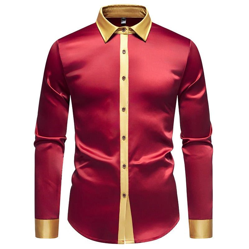 Camicia Raso da Uomo Collo a Contrasto — foto 4