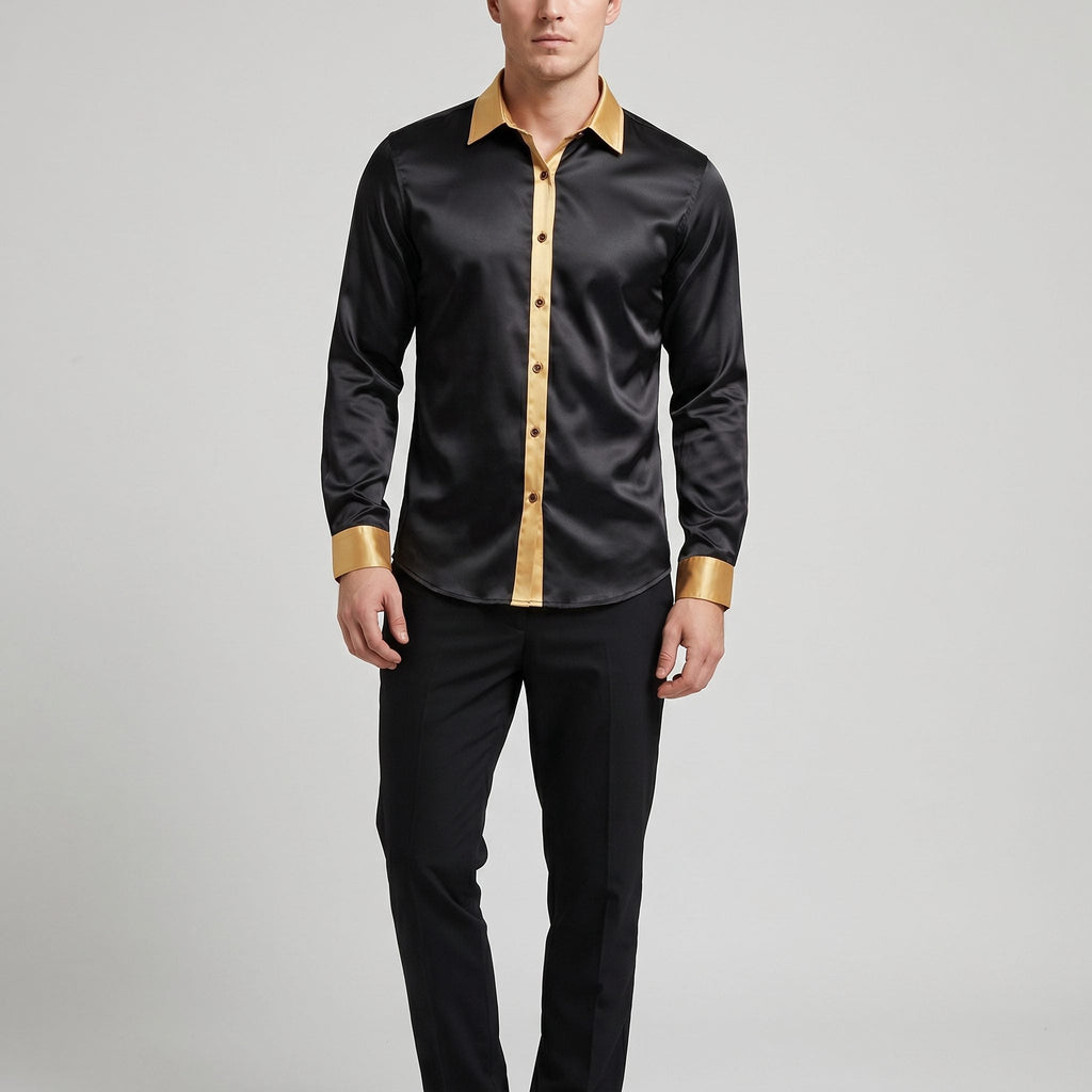 Camicia Raso da Uomo Collo a Contrasto — foto 5