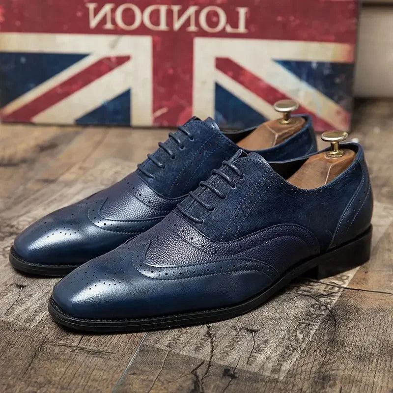 Scarpe Brogue da Uomo in Pelle Colori Intensi