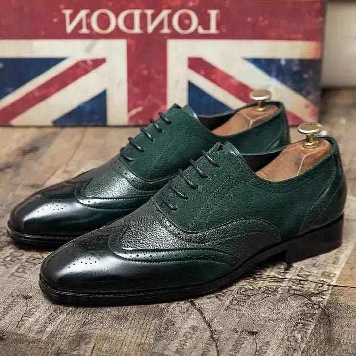 Scarpe Brogue da Uomo in Pelle Colori Intensi — foto 2