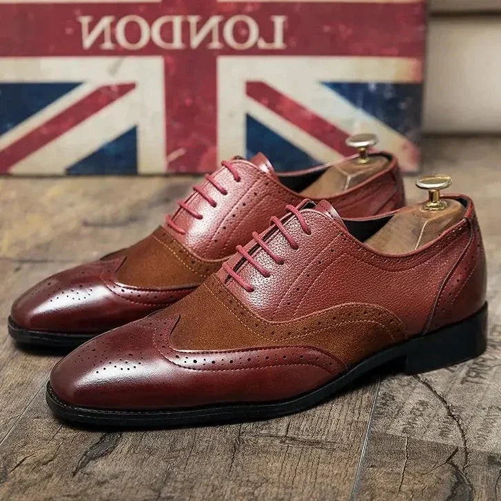 Scarpe Brogue da Uomo in Pelle Colori Intensi — foto 3