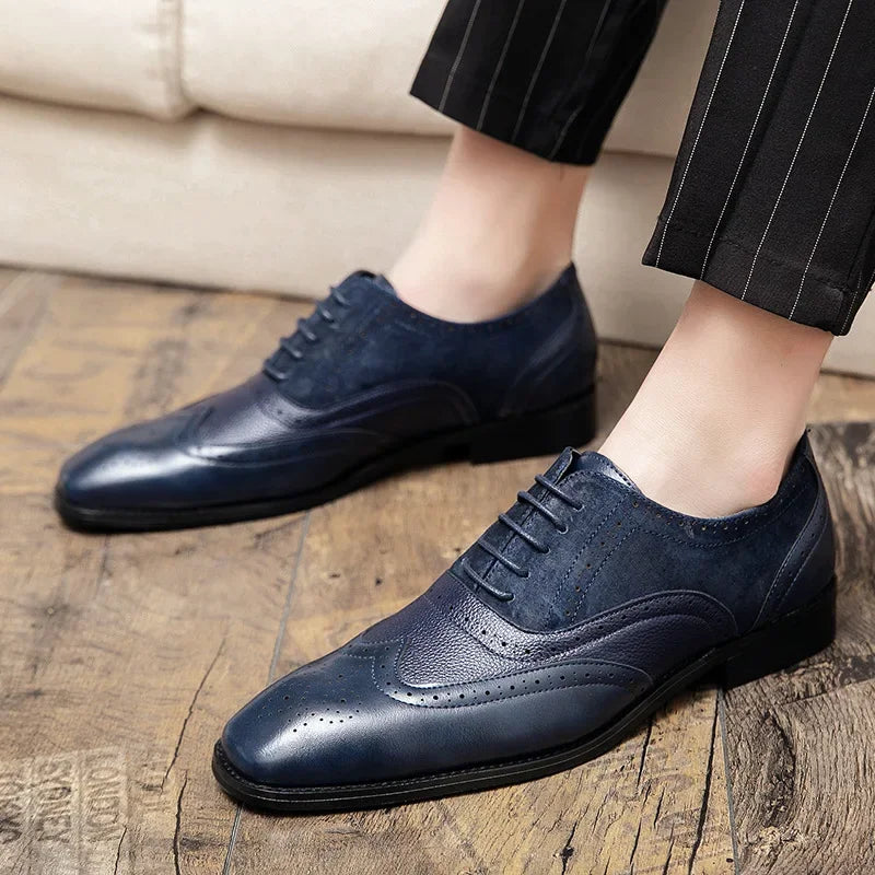 Scarpe Brogue da Uomo in Pelle Colori Intensi — foto 4