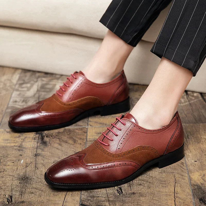 Scarpe Brogue da Uomo in Pelle Colori Intensi — foto 5
