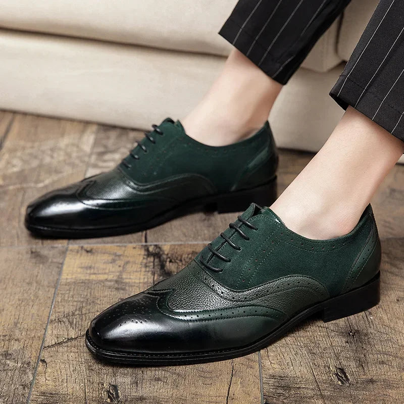 Scarpe Brogue da Uomo in Pelle Colori Intensi — foto 6