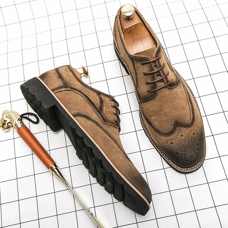 Scarpe Brogue da Uomo in Pelle Traforate