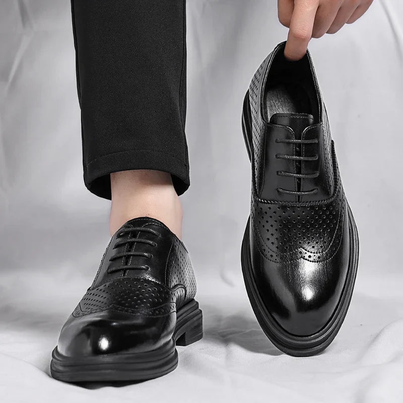Scarpe Derby da Uomo Brogue Rialzo Interno — foto 2